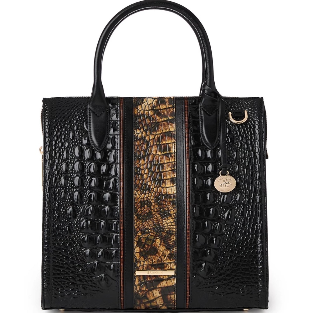 Brahmin Caroline Kairos Embossed Leather Satchel Untamed